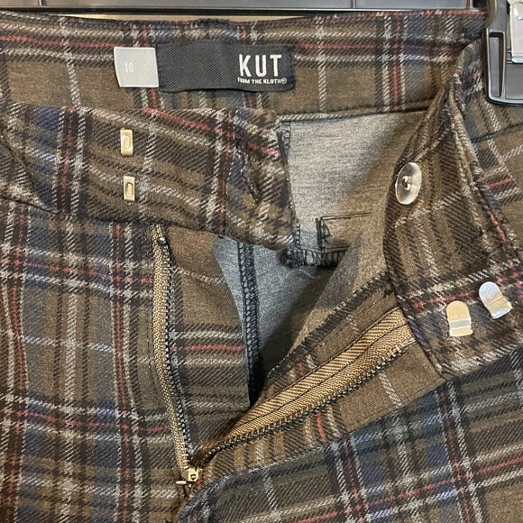 KUT Kut from the Kloth Mia Ankle Skinny brown plaid pants sz 10 *EUC* - Picture 5 of 11